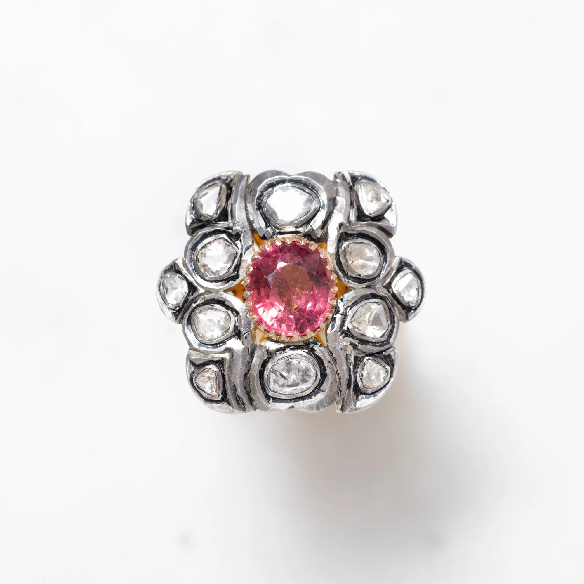 Ruby and Polki Diamond Ring