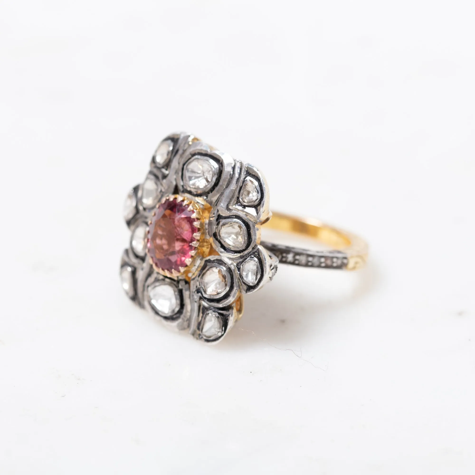 Ruby and Polki Diamond Ring