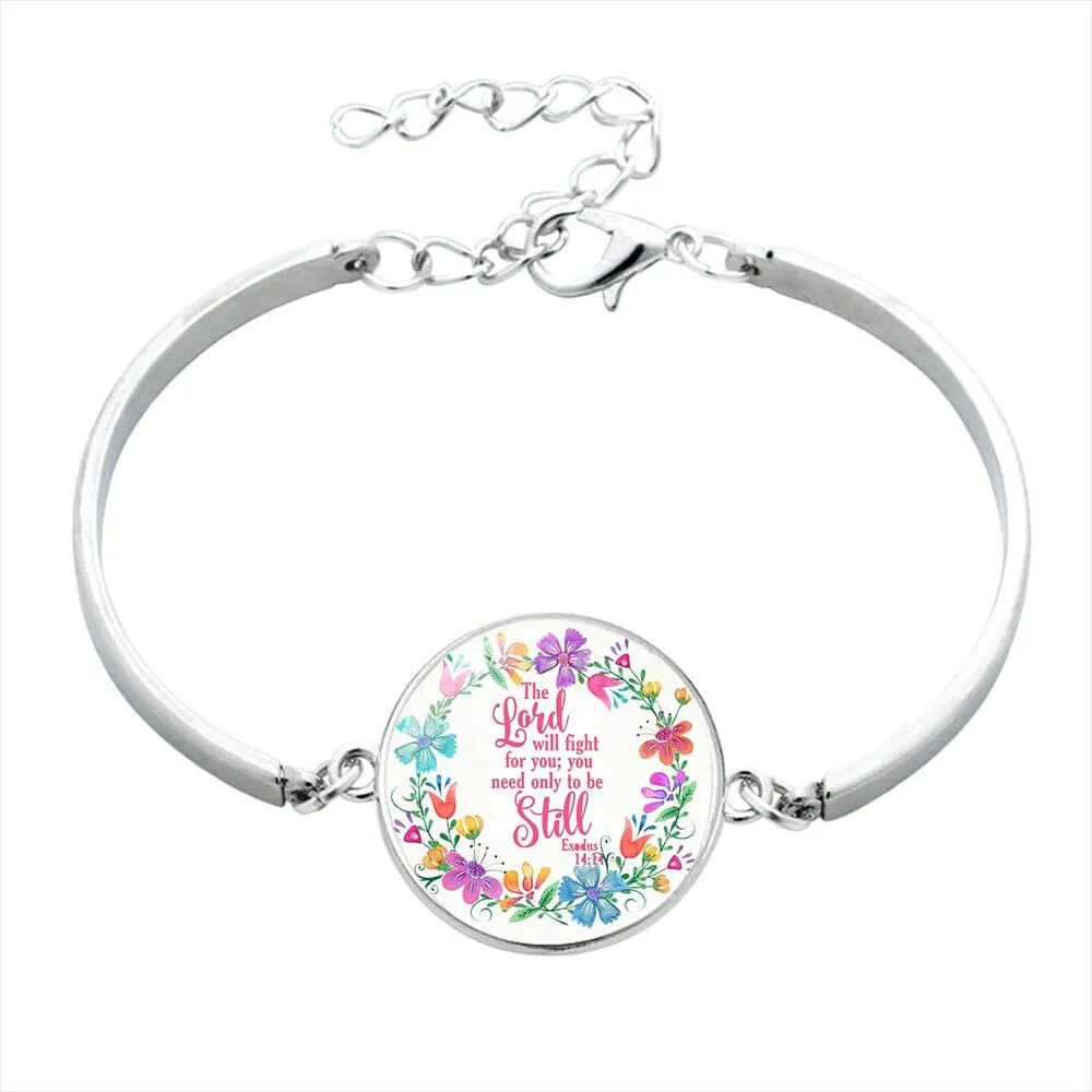 Scripture Glass Cabochon Charm Bracelets