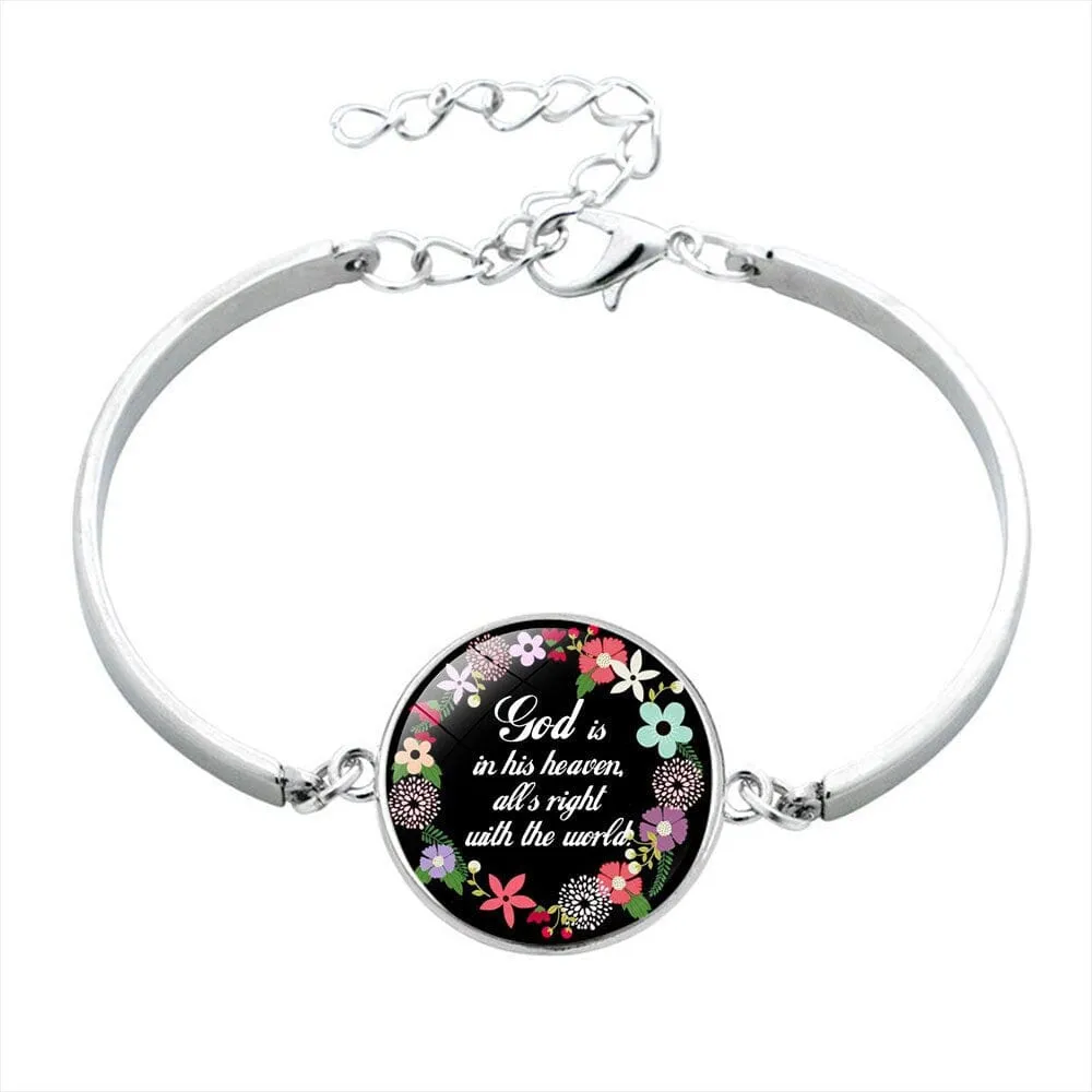 Scripture Glass Cabochon Charm Bracelets