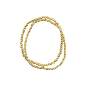 Set of 2mm and 3mm Ball Bracelets gold