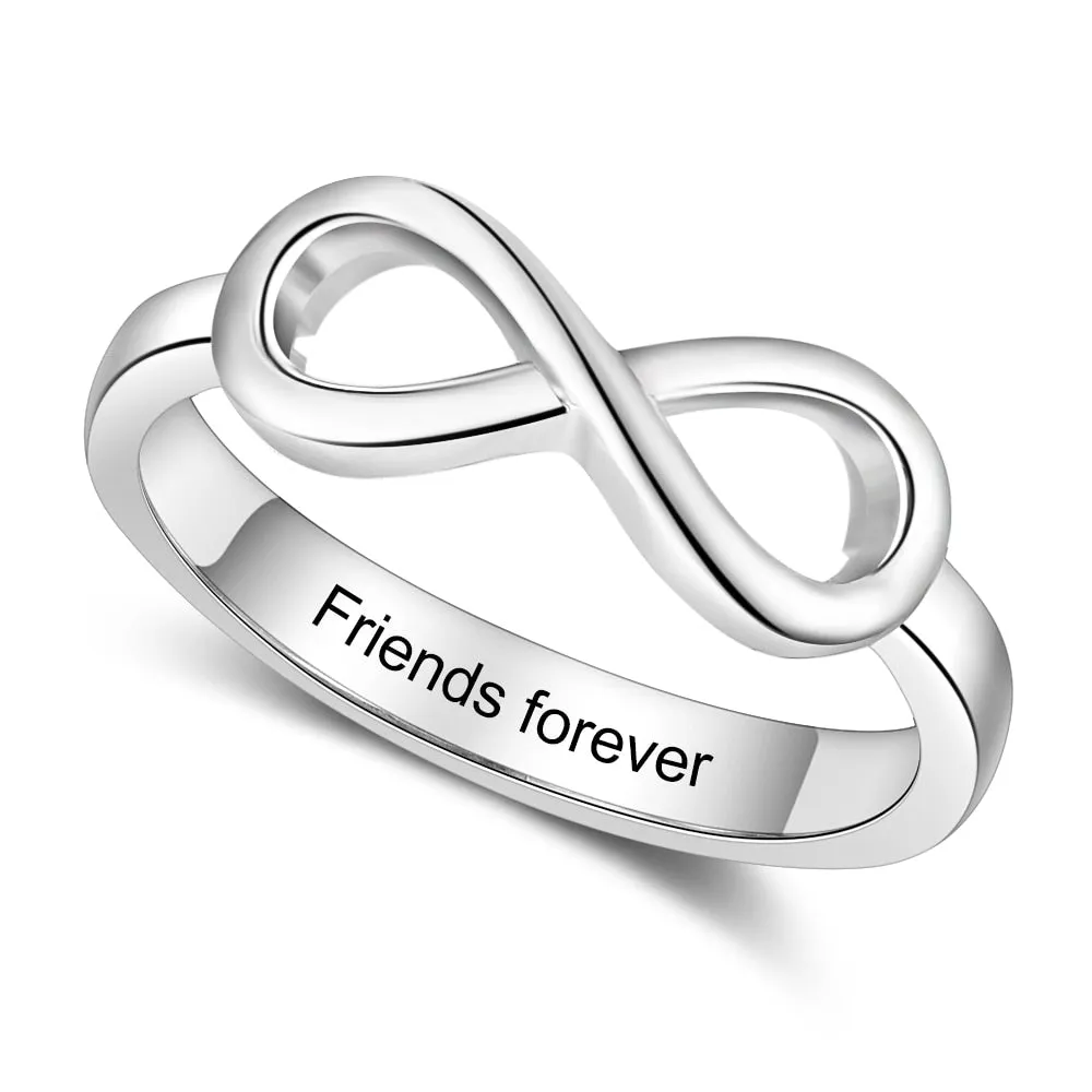 Silver Color Infinity Love Knot Rings for Women Custom Personalized Engrave Name Promise Ring Anniversary Gifts