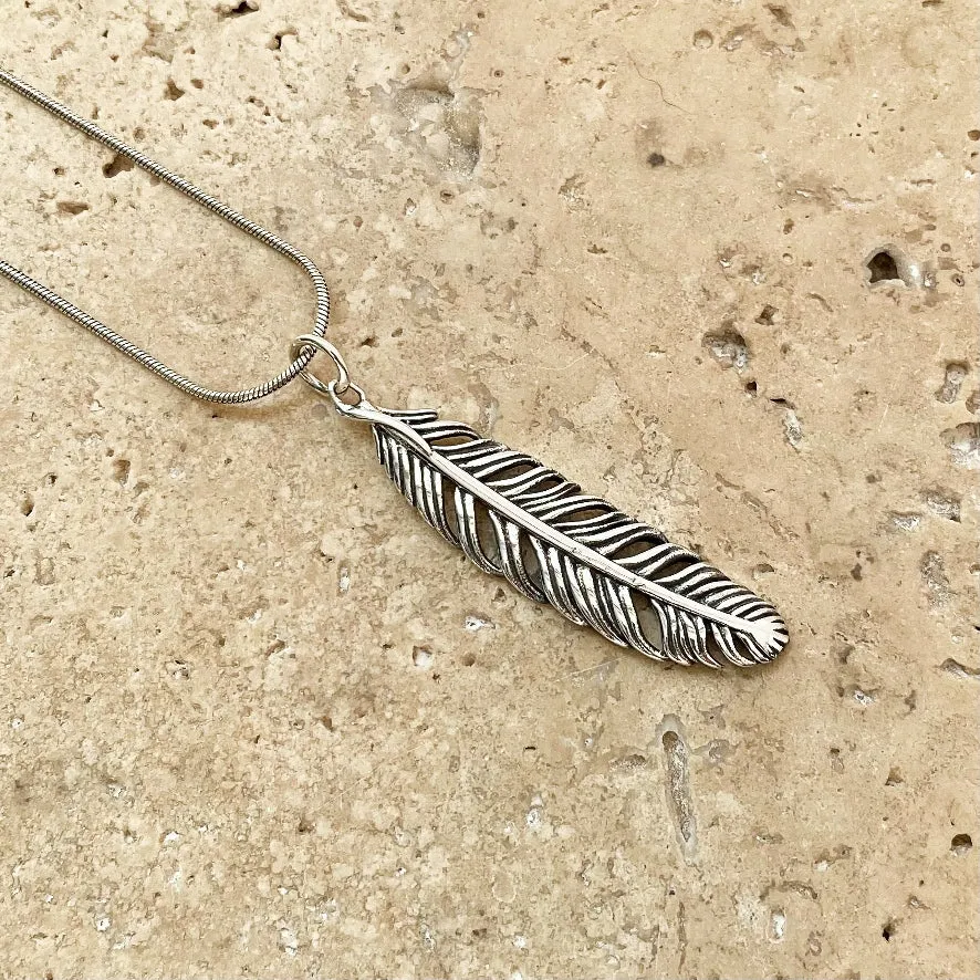 Silver Feather Pendant