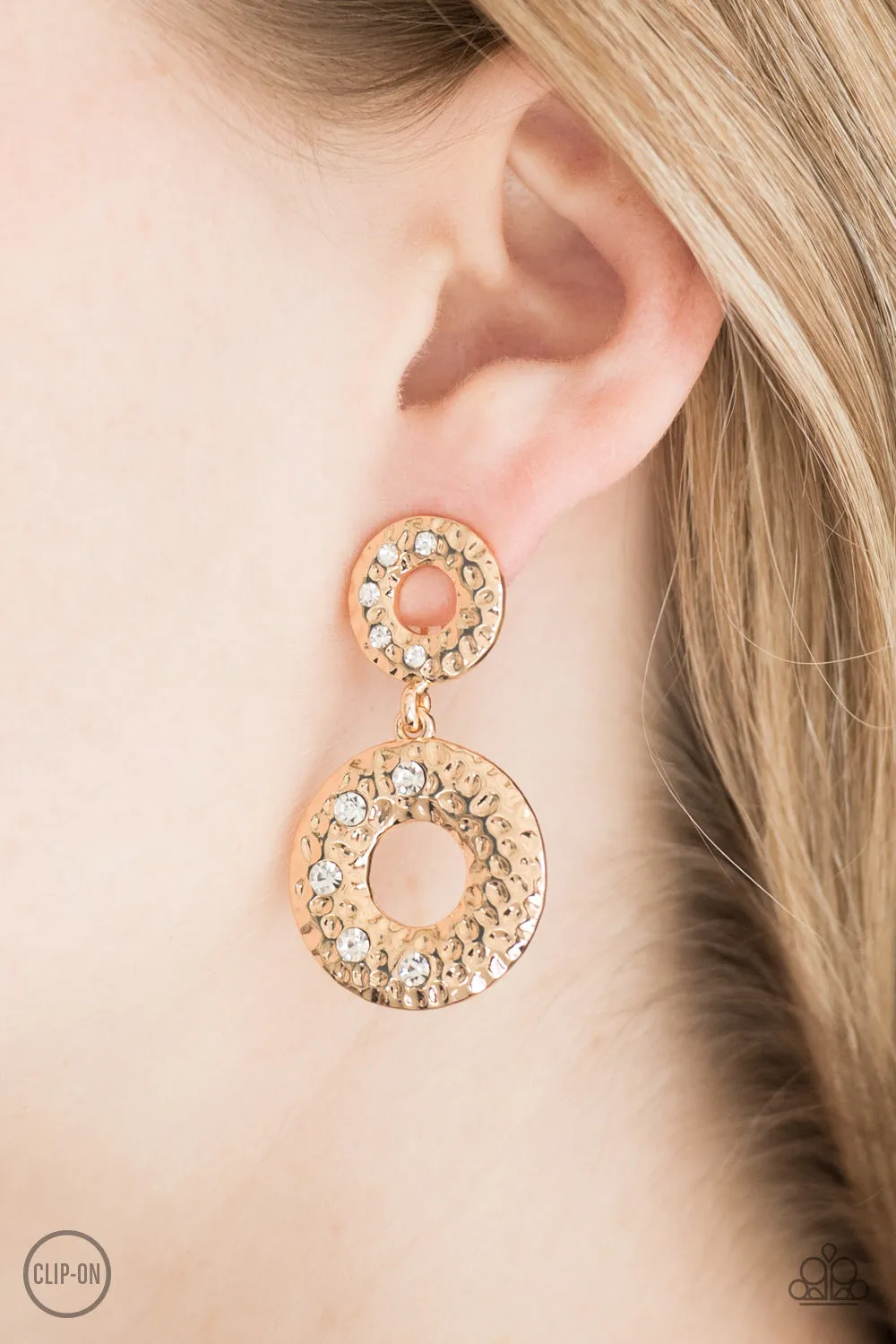 Sophisticated Shimmer Gold Clip-On Earrings