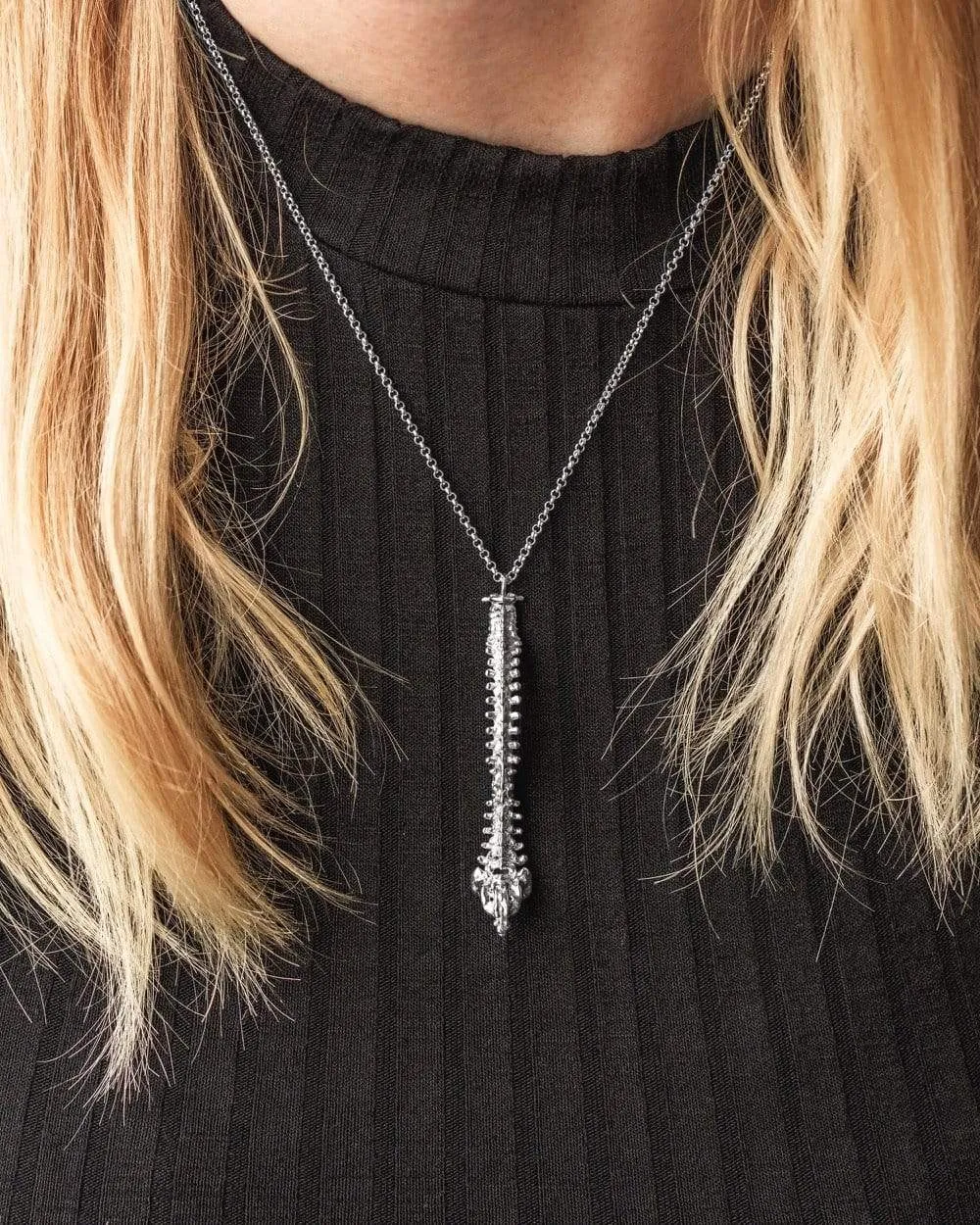 spine necklace | silver