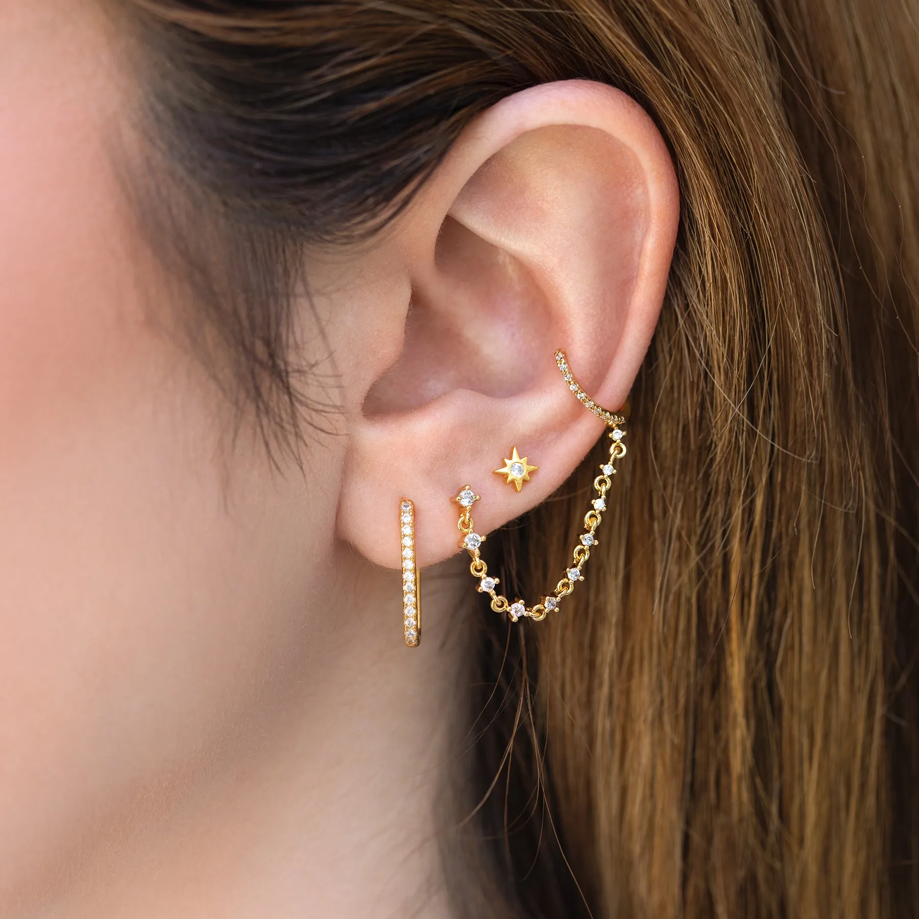 Star Studded Ear Cuff   Stud