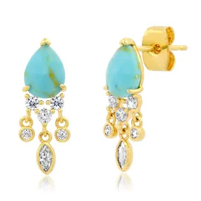 Stone Drop Chandelier Earrings