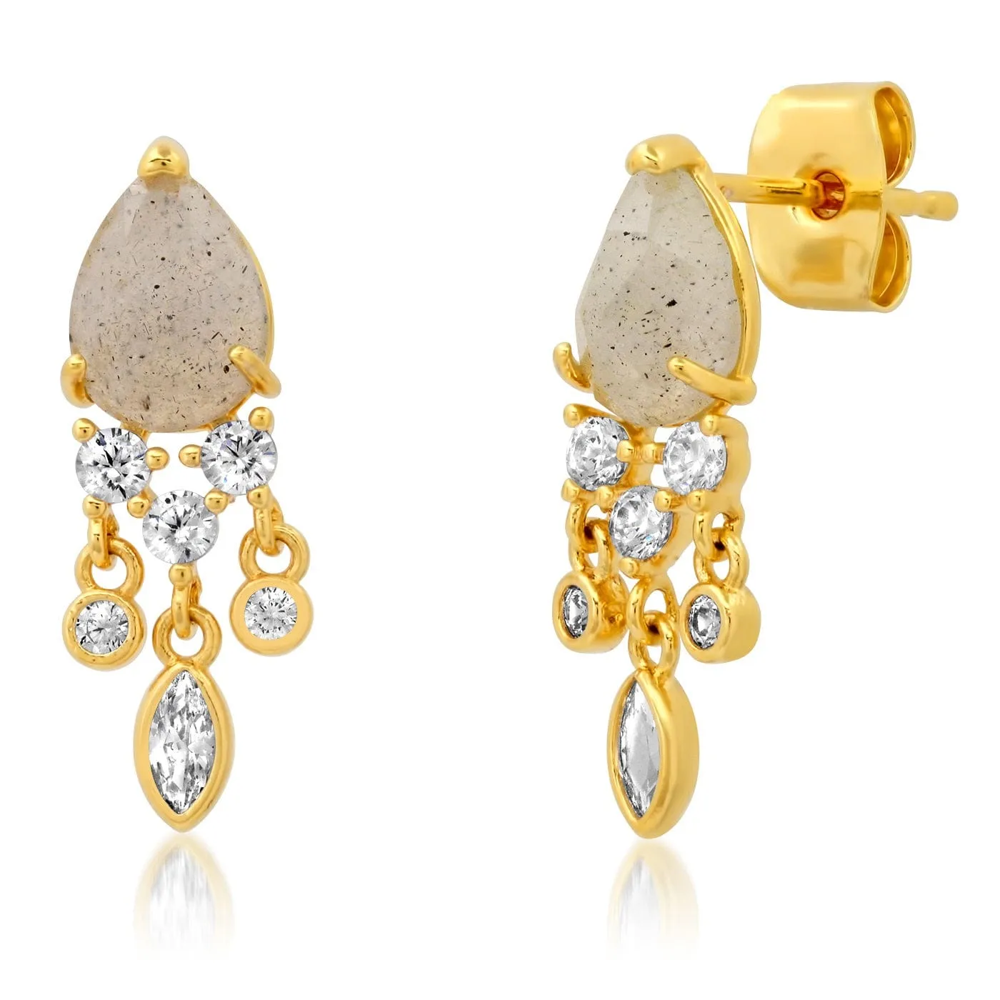 Stone Drop Chandelier Earrings