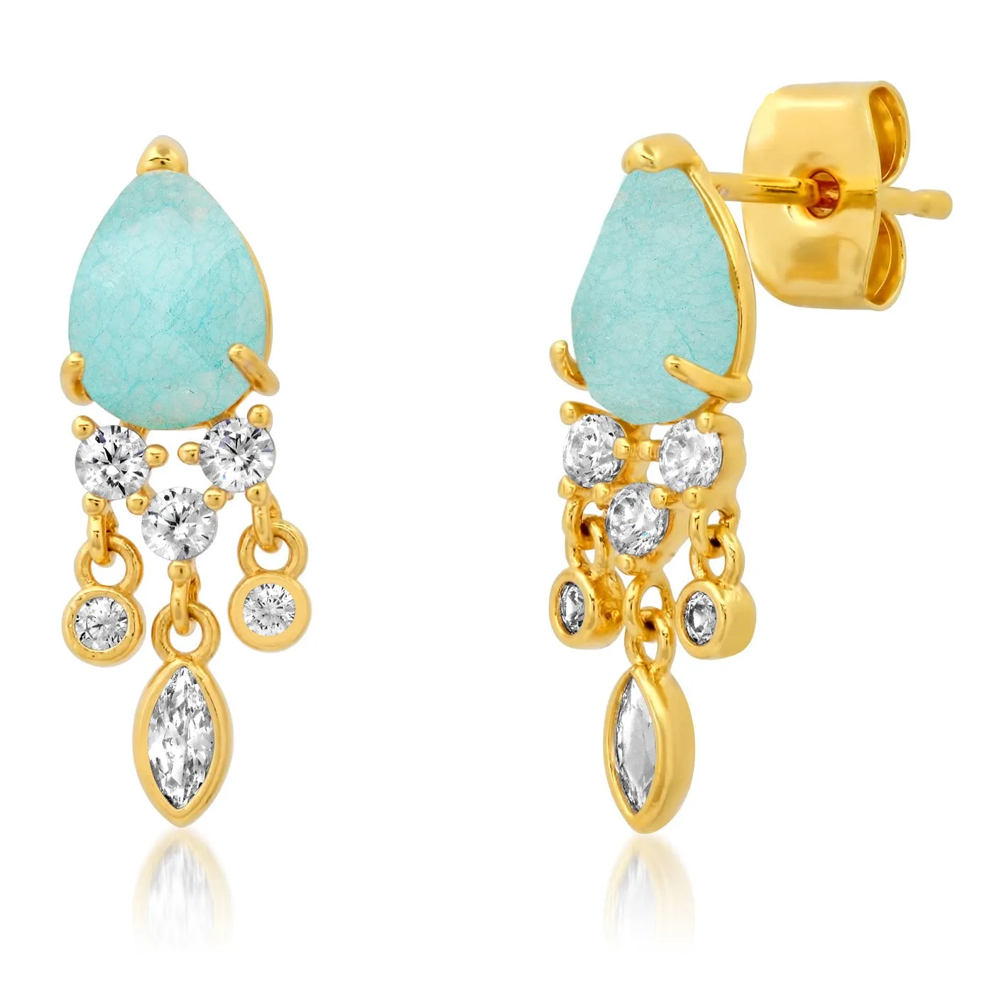 Stone Drop Chandelier Earrings