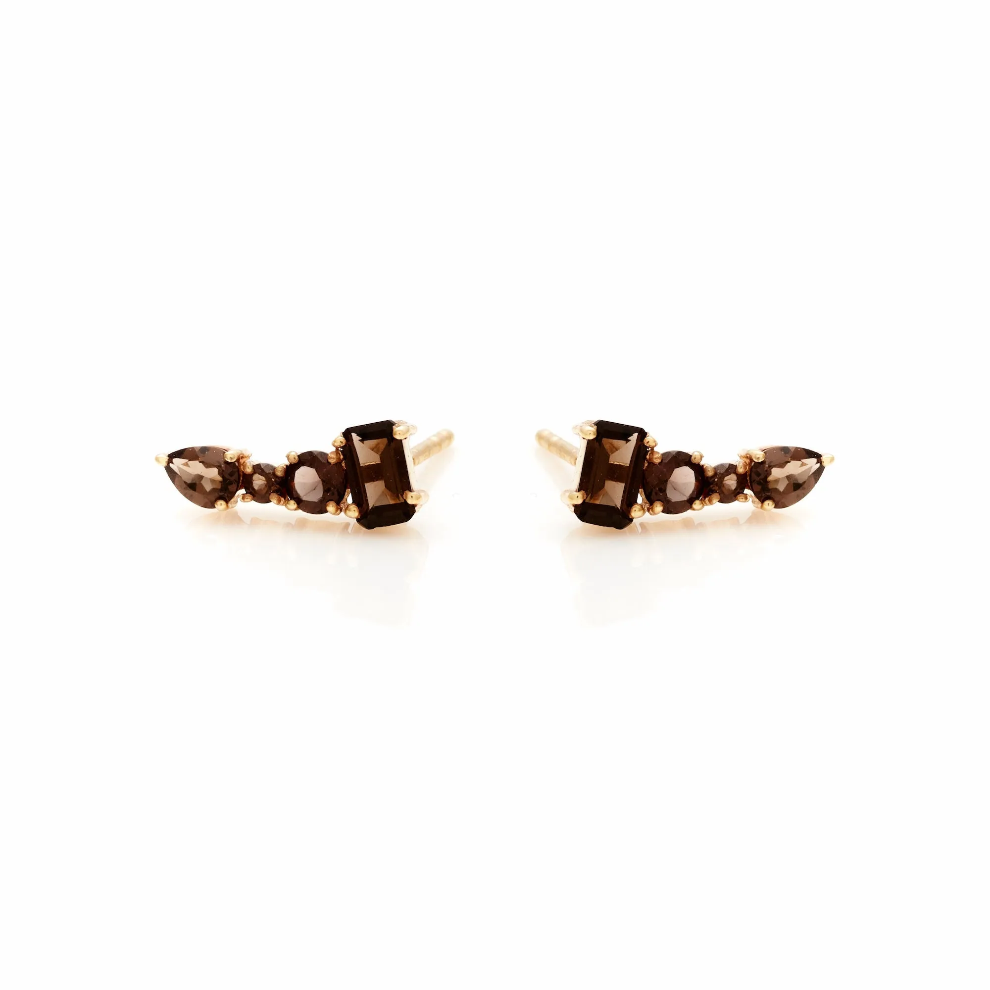 Theia / Ear Climbers / Smokey Quartz   Gold