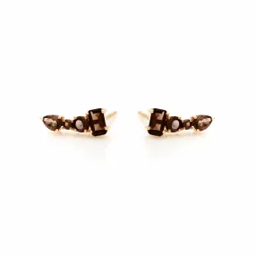 Theia / Ear Climbers / Smokey Quartz   Gold