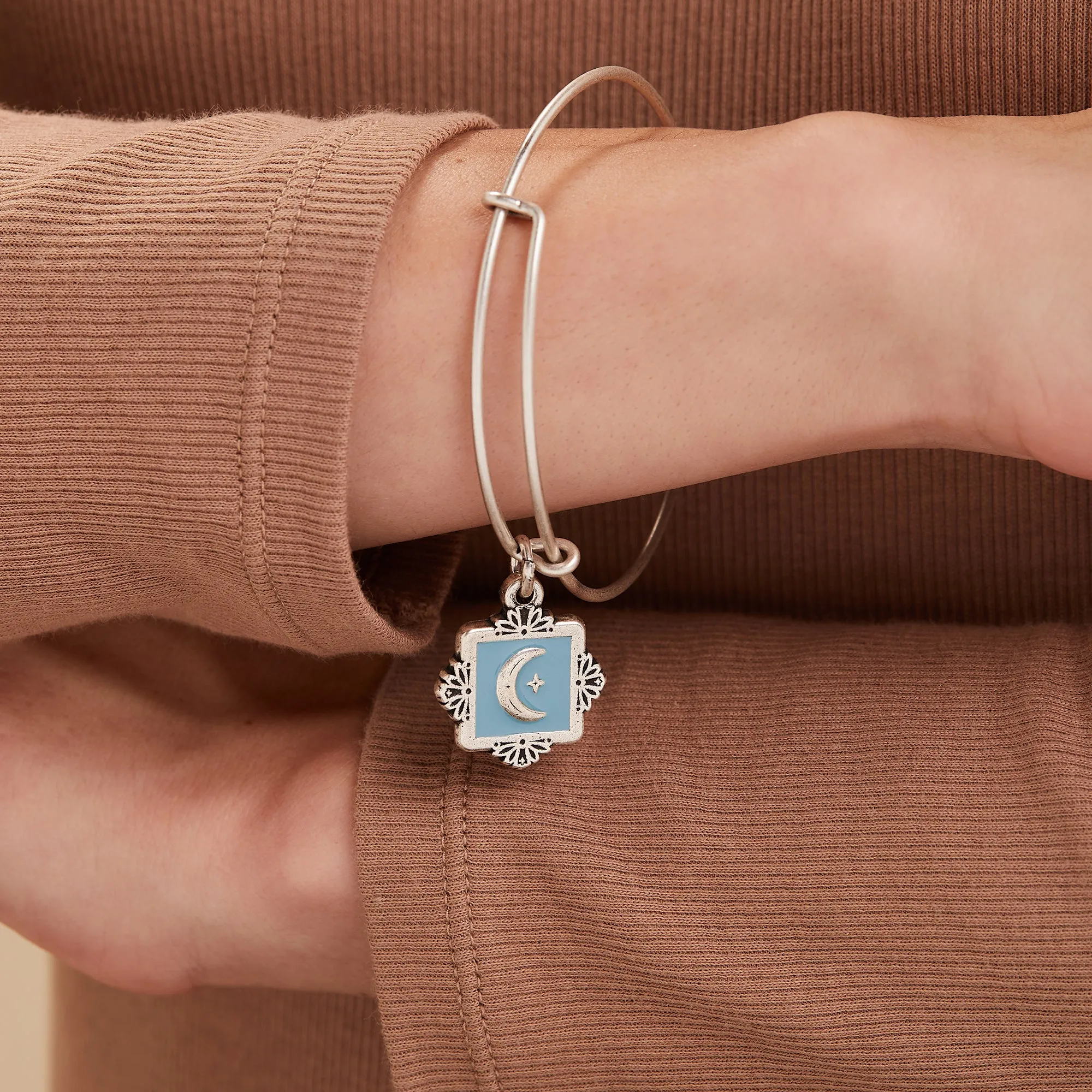 Token of Wisdom Moon Charm Bangle