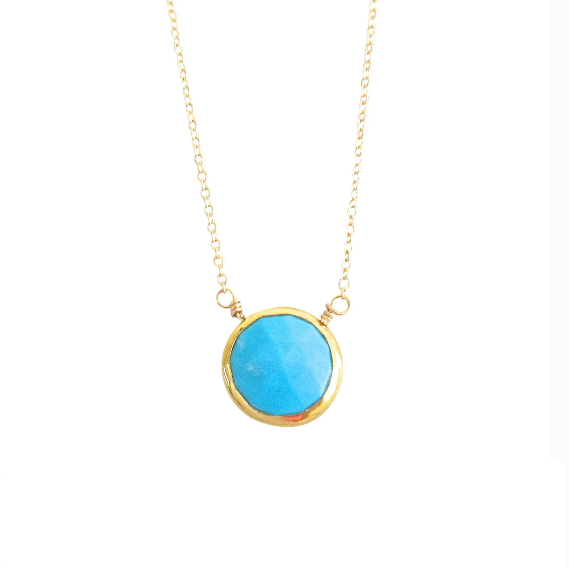 Turquoise Coin Pendant Necklace