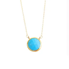 Turquoise Coin Pendant Necklace