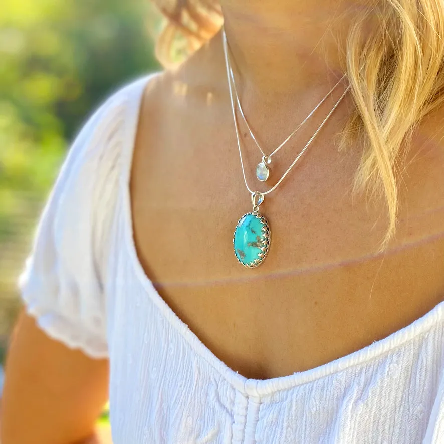 Turquoise Pendant - Lace