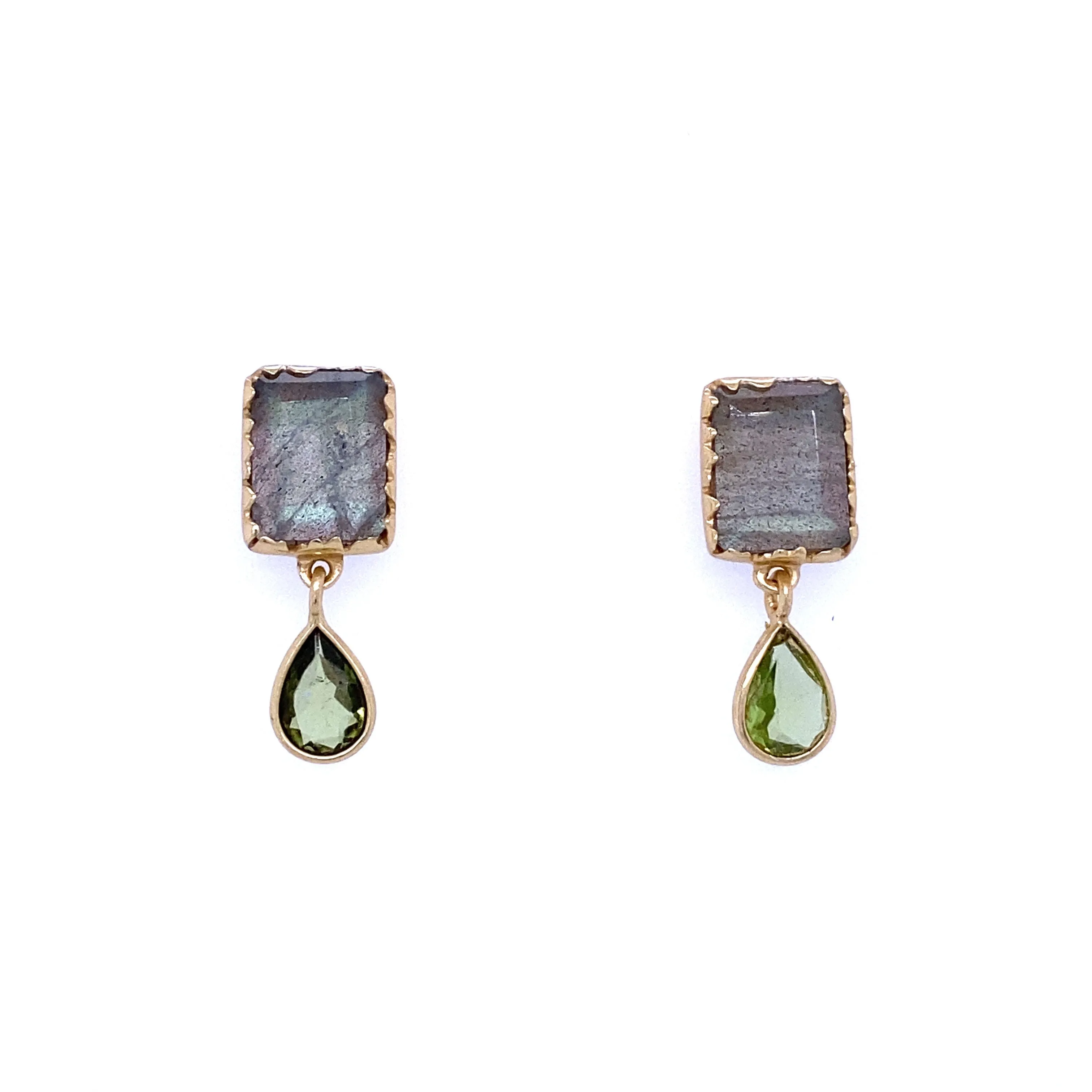 Two-Stone Drop Earrings