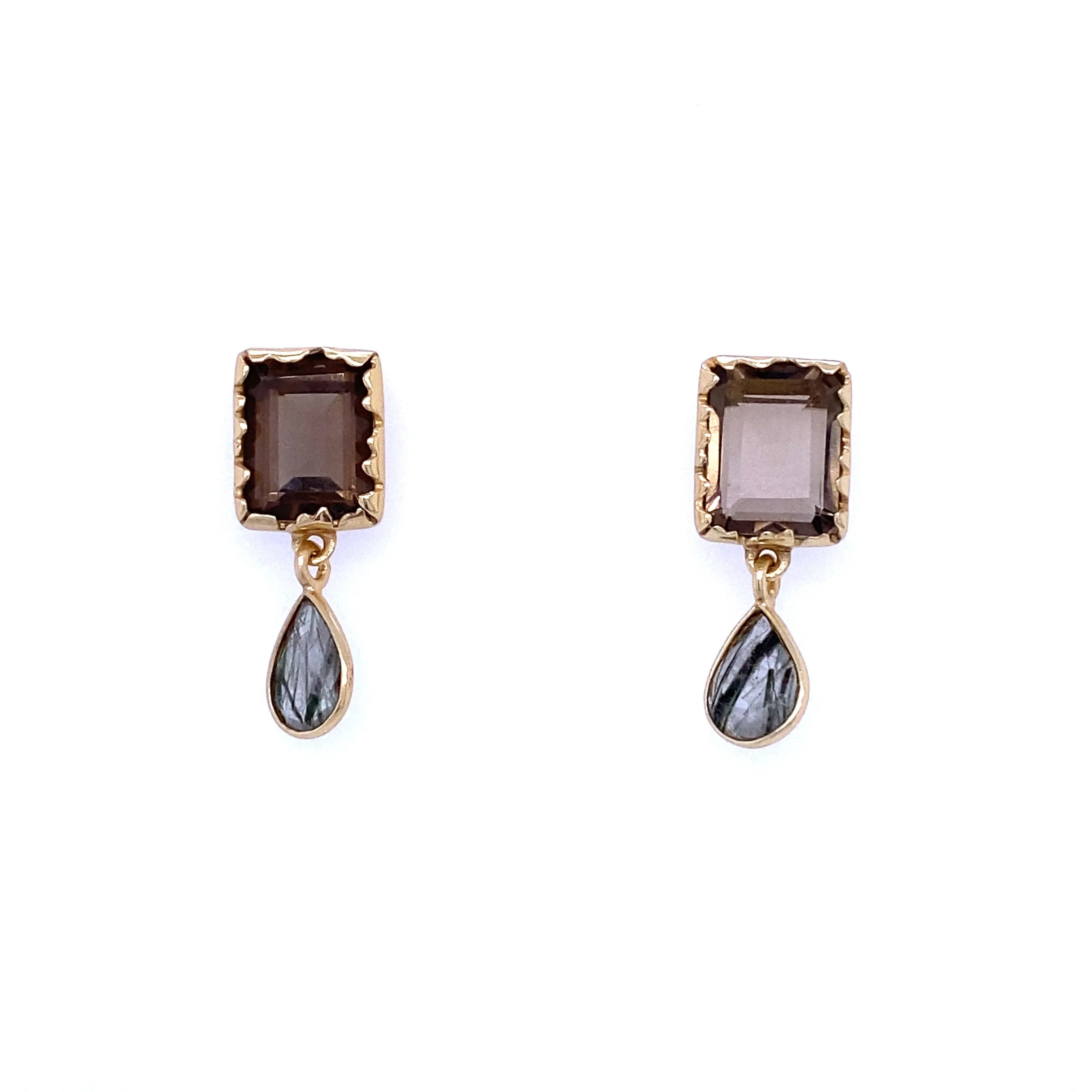 Two-Stone Drop Earrings