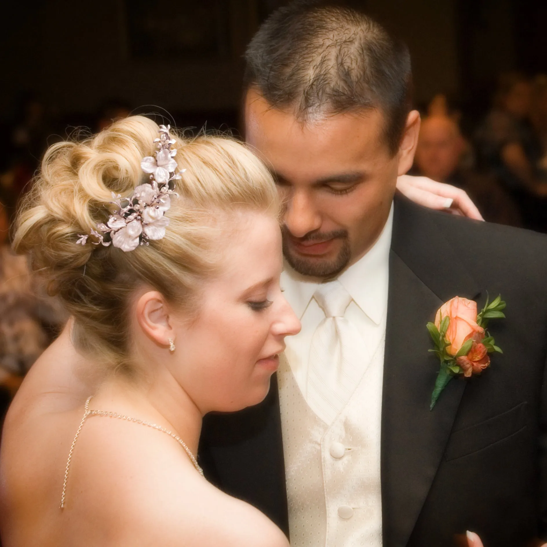 Velvet Petals and Pearls Wedding Clip