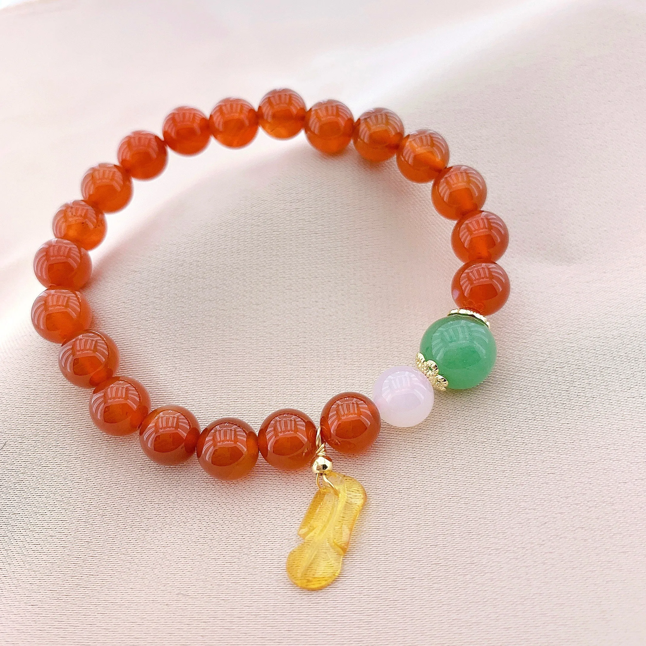 Women's Fashion Red Onyx Beads Gemstone Bracelets