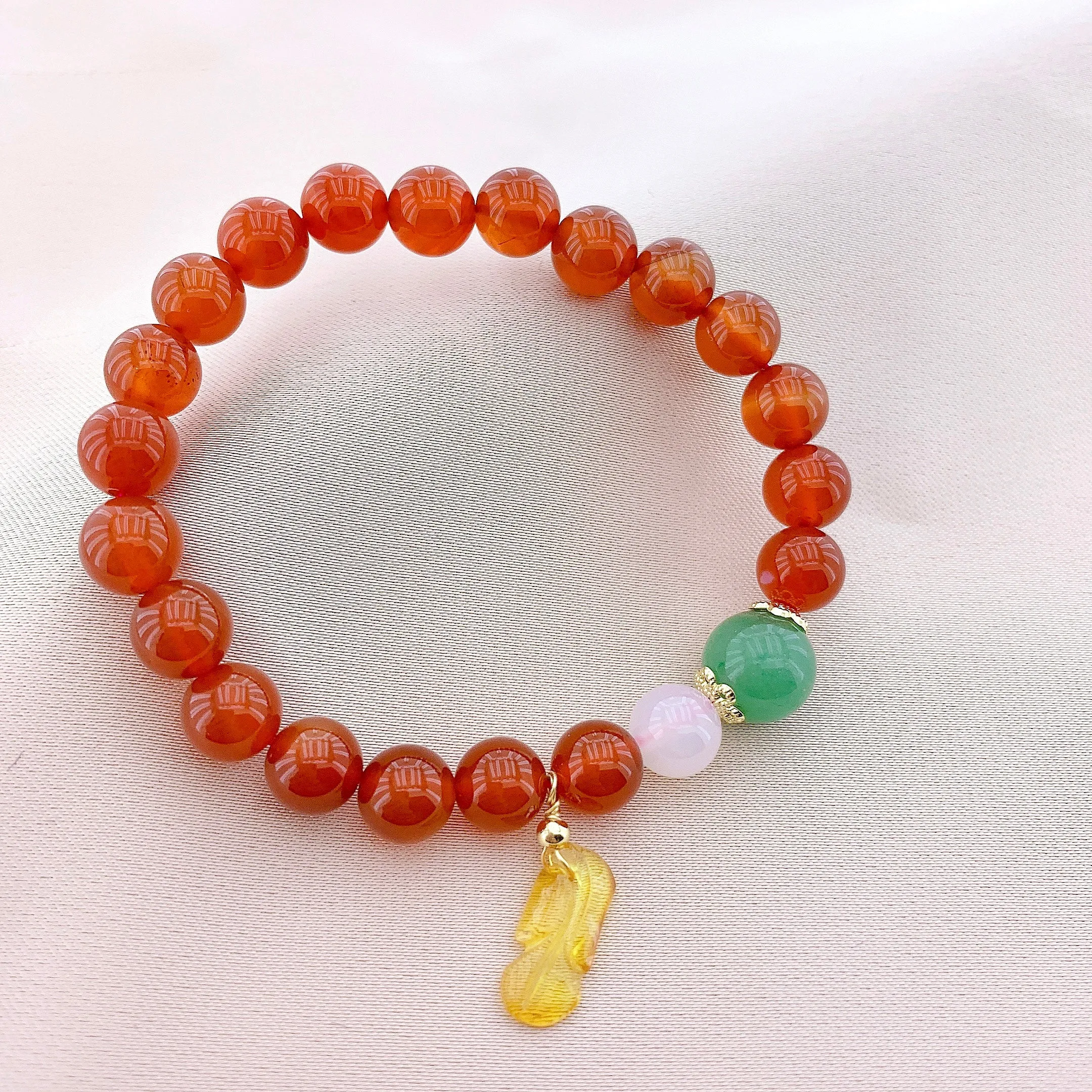 Women's Fashion Red Onyx Beads Gemstone Bracelets